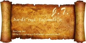 Jurányi Talamér névjegykártya